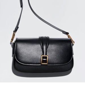 Zara Buckle Crossbody Black Purse